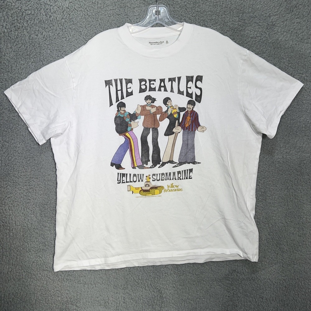 The Beatles x Abercrombie & Fitch T Shirt Mens Sz XL White Yellow Submarine Tee